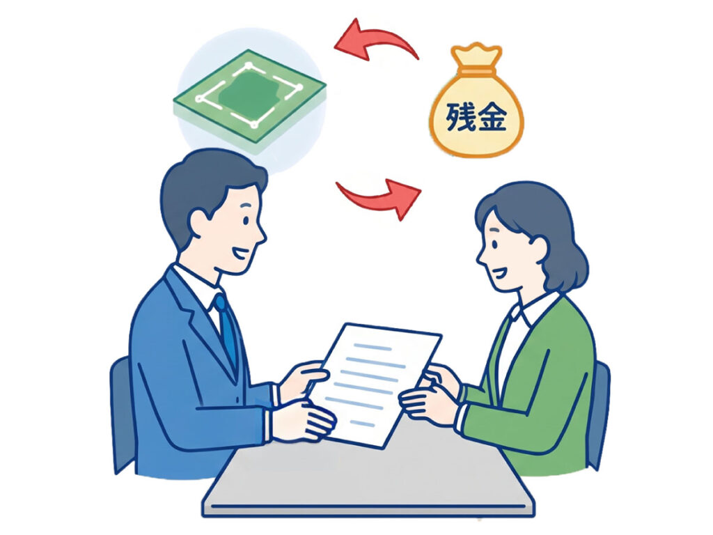 後払い金の支払いイラスト